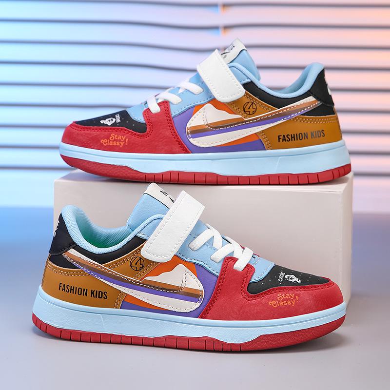 AJ1 Kids' Spring 2025 Multicolor Skate & Basketball Shoes, Medium & Large Sizes, Air Force One Style for Girls