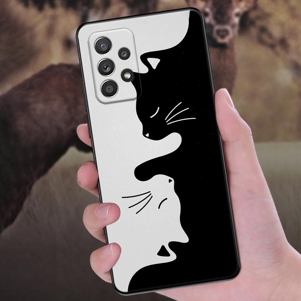 Funny Cute Cat Line Art Phone Case For Samsung Galaxy A57 A56 A37 A55 A36 A26 A54 A52 A35 A34 A25 A17 A16 A15 A07 A06 Soft Cover