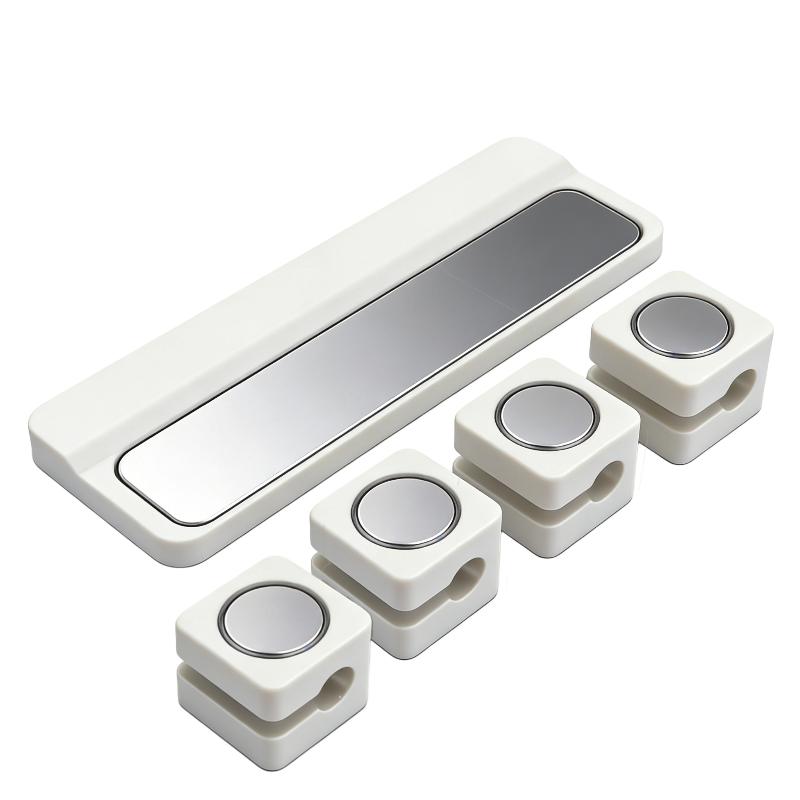 1 Set Smooth Wire Management Pad Keeper Adjustable Magnetic Cable Clips Power Cord Storage Rack Holder Under Desk For Home