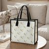 Cute Dove Print Tote Bag Casual Large Capacity Daily Outing Shoulder Handbag