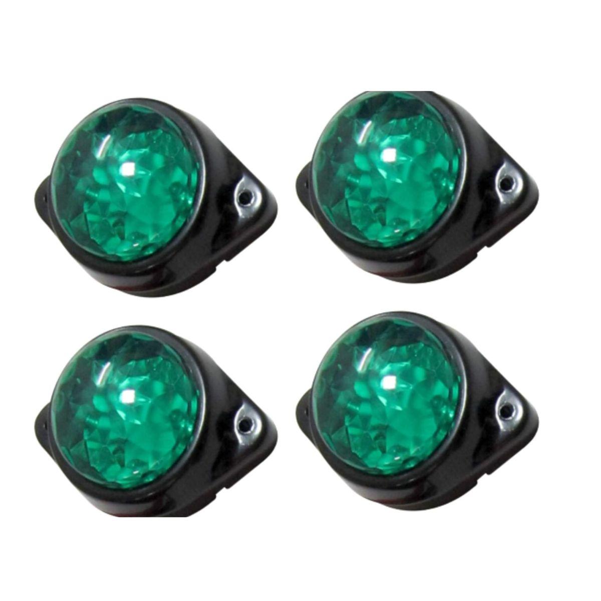 

4-Pack Round Green LED Rear Side Marker Clearance Lights Indicator for RV Camper Motorhome Truck Trailer 24V Side Marker