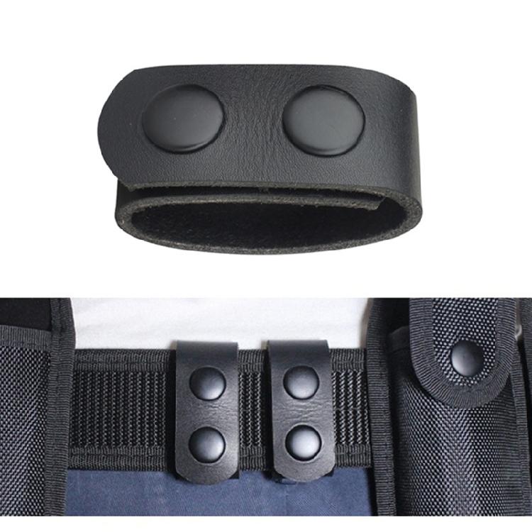 Faux Leather Belt Keeper Buckles Belt Holder with Double Snaps Button for Men Women Outdoor Sports