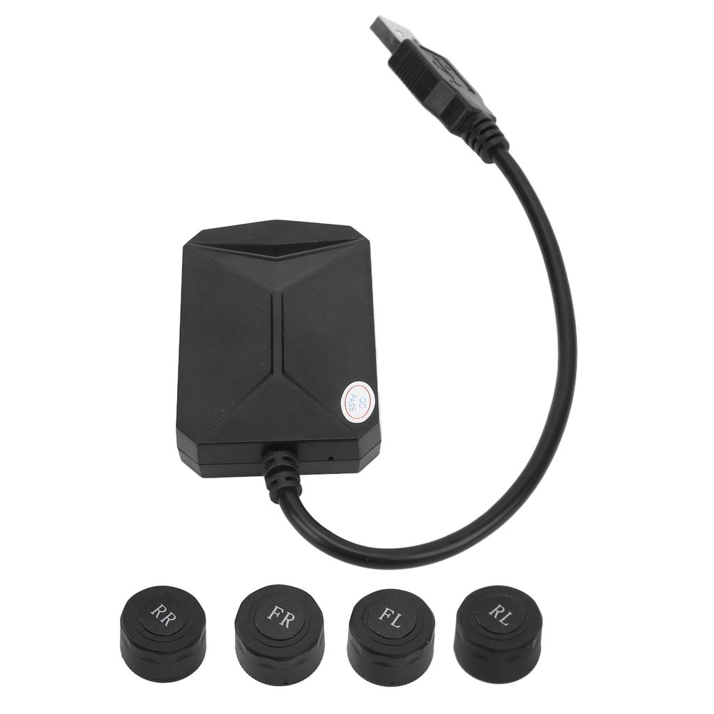 Tire Pressure Monitoring System with Wireless 4 Internal External Sensor for Android Navigation USB Interface Universal