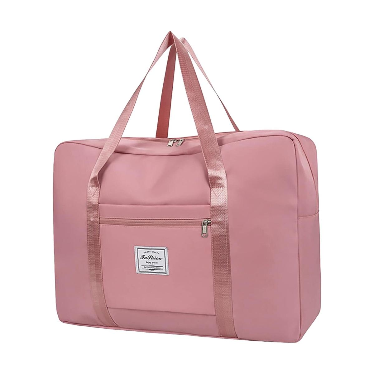 

Водонепроницаемая дорожная сумка для хранения вещей с застежкой-молнией, большая вместимость, многоцелевая сумка для багажа с усиленной ручкой S розовый