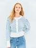 Moat Round Neck Perforated Cardigan (Neutral Blue)