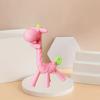 Single-piece Silicone Teether Giraffe Cartoon Baby Ring Teether BPA-free Silicone Chewable Pendant Teething Gift Toy for Infants