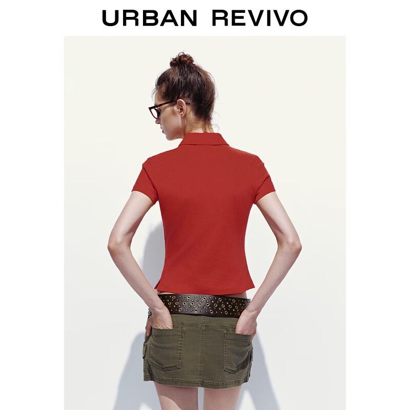 UR Women's Slim Fit Color Block Polo Shirt