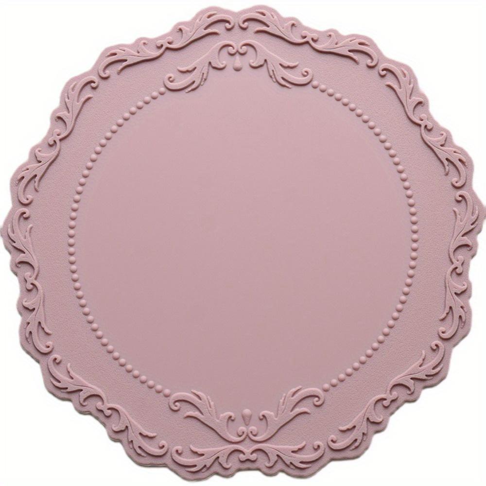 1 pz Sottobicchiere in Silicone Pizzo Tovaglietta Fondo in Rilievo Antiscivolo Tappetino Decorativo da Tavola Accessori da Cucina Tappetino Rotondo per Tazza Sottopentola