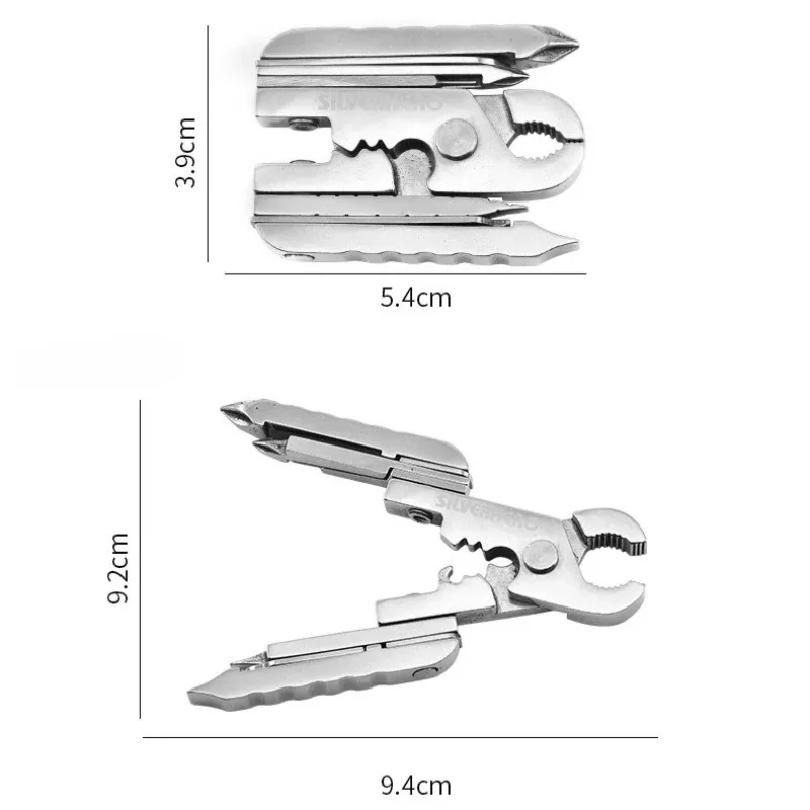10in1 Stainless Steel EDC Portable Foldable Mini Pliers Multitool Outdoor Survival Camping Screwdriver Clamp Pocket Gear Kit
