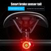 Cycle Rear Light Brake Sensing Safety Taillight Cycling Accessories 5 Modes Rechargeable Ride Lights For Men Women