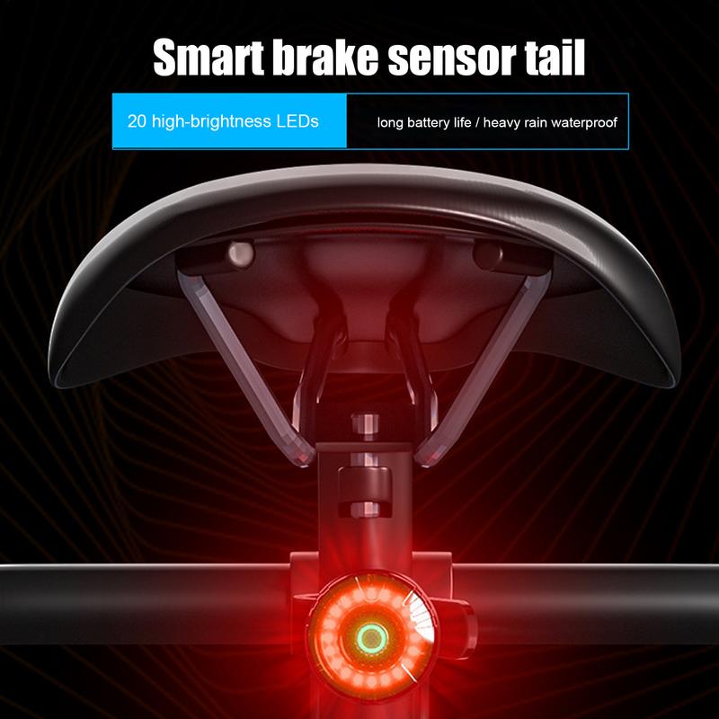 Cycle Rear Light Brake Sensing Safety Taillight Cycling Accessories 5 Modes Rechargeable Ride Lights For Men Women