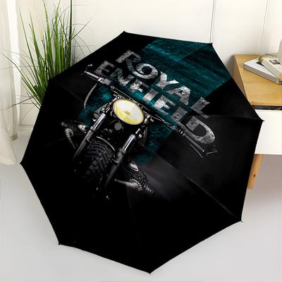 Motorcycle Themed Automatic Opening and Closing Umbrella, Brightly Colored 8-rib Portable Umbrella, Suitable for Men and Women, A Perfect Gi