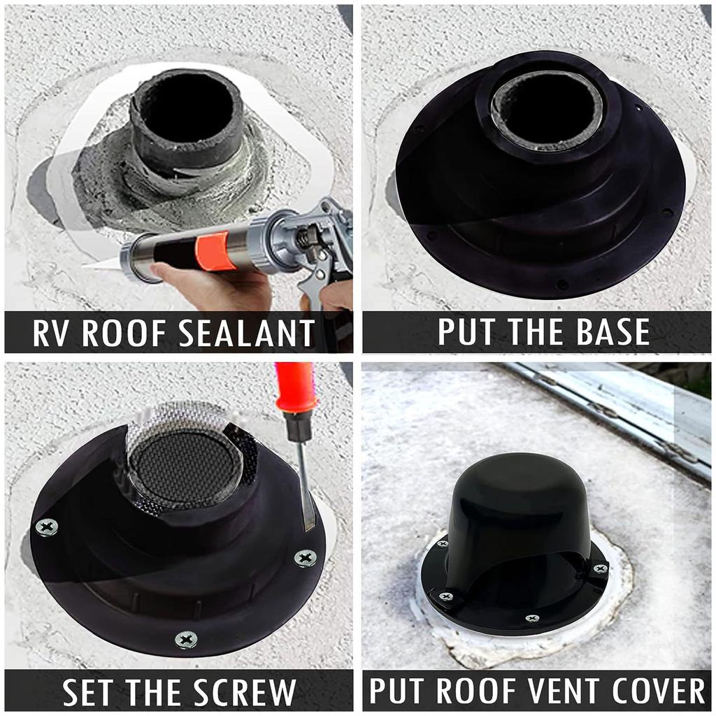 Roof Vent Caps Set Roof Vent Covers Reliable Hardware Long Lasting Ventilation & Odor Prevention for Trailer Campers