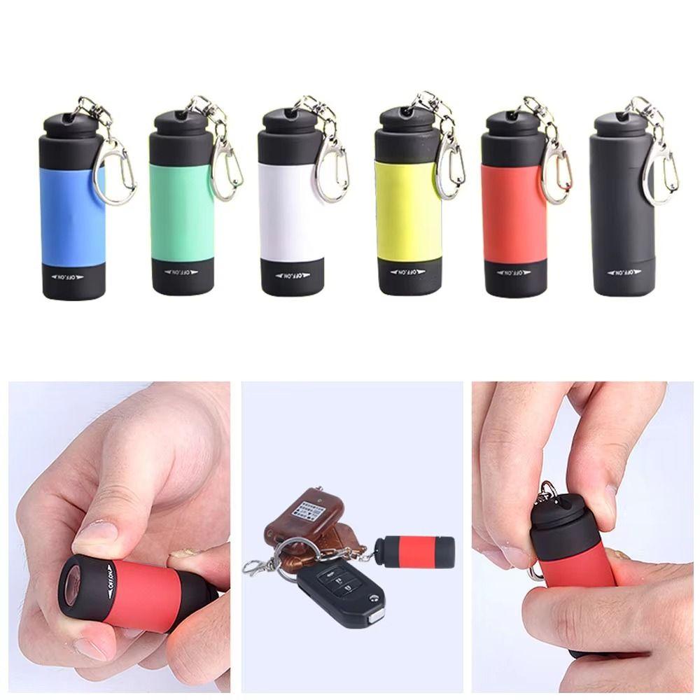Bright Outdoor Flashlight Keychain Long Battery Life Pocket Emergency Lamp  Camping