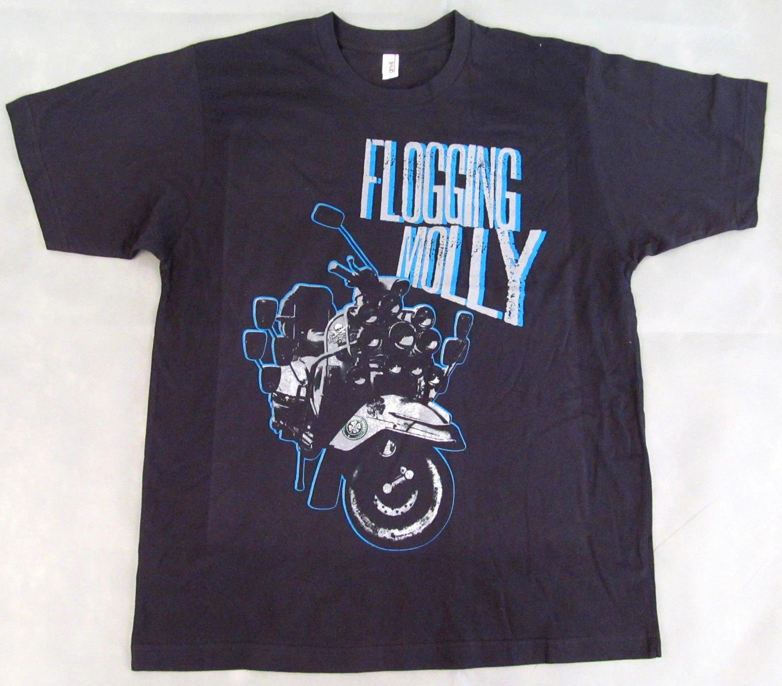 FLOGGING MOLLY Vespa T-shirt LA Cali Celtic Punk Rock Tee Adult SMALL Black New S