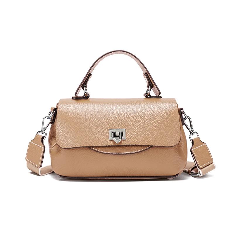 2026 New Women's Genuine Leather Handbag Head Layer Cowhide Multi Compartment Pocket Crossbody Bag Luxury Stylish Shoulder Bag