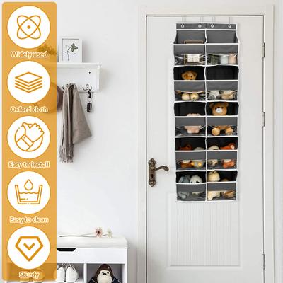 5 Tiers Over the Door Organizer Sturdy Oxford Cloth Behind Door Organizer with Clear Pockets for Home Bathroom Bedroom for Toys