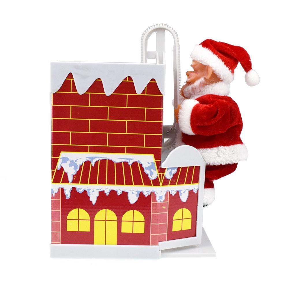 Electric Musical Climbing Santa & Reindeer Cart – Creative Christmas Decoration & Gift