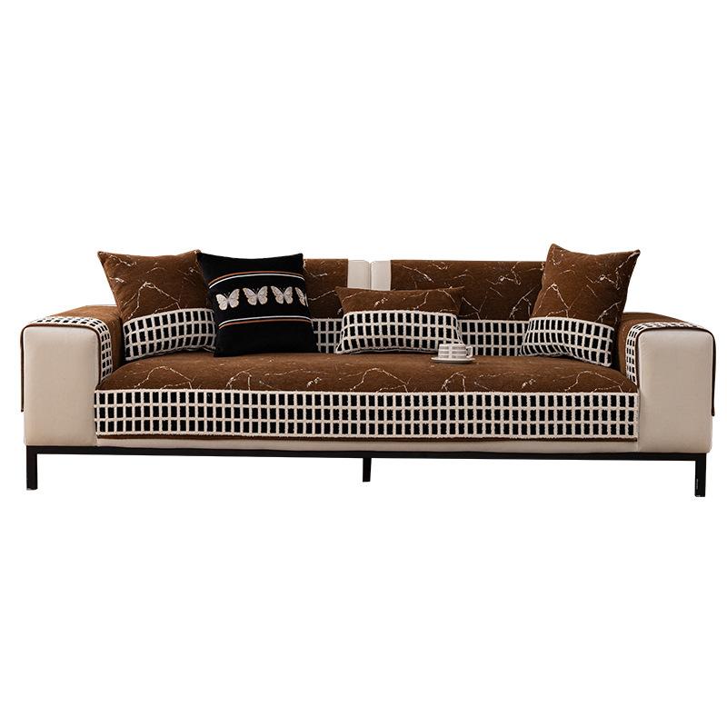 Simple And Modern High-End Chenille Sofa Cushion, All-Season Non-Slip Sofa Cover, Backrest Armrest Cover