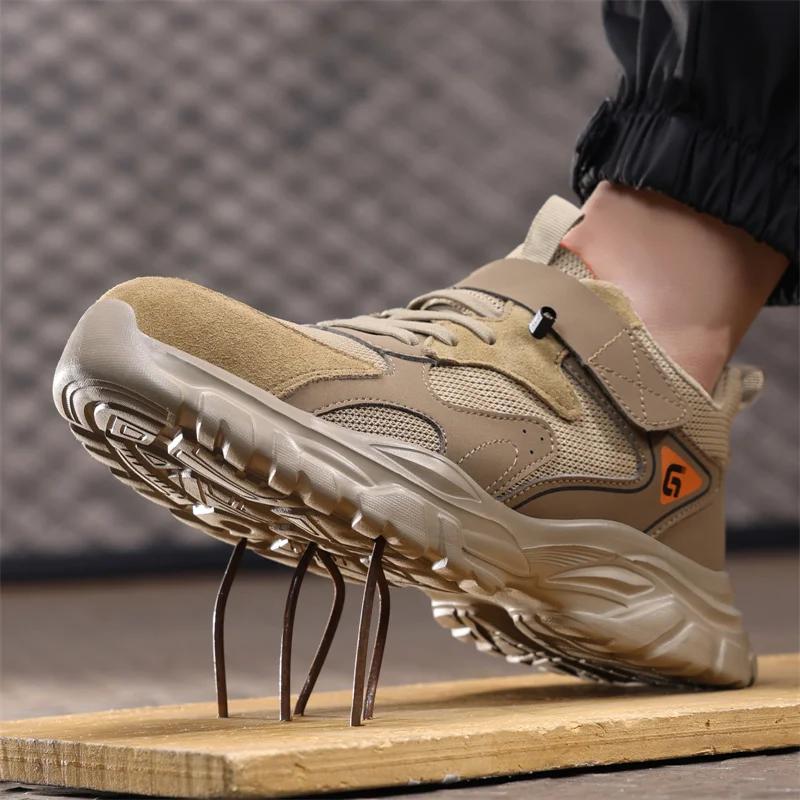 New Fashion Lightweight Men's Safety Work Shoes Comfortable Indestructible Boots Sneakers Anti Puncture Male Footwear