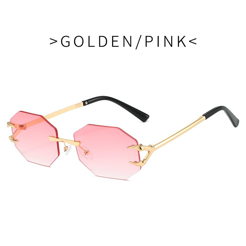 Modne kwadratowe okulary przeciwsłoneczne bez oprawek UV400 Retro Gradientowe bezramkowe okulary przeciwsłoneczne Wysokiej jakości mała oprawka Popularne metalowe okulary