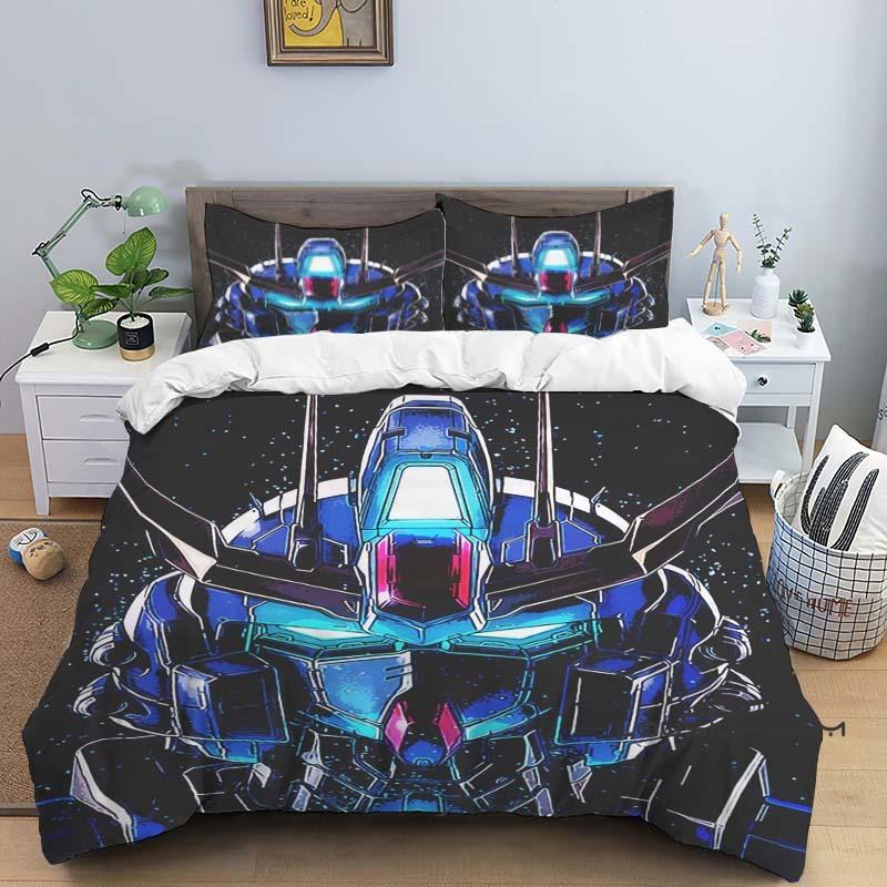 Cartoon/Anime Mobile Suit Gundam-Themed Printed Bedding Set: This soft and comfortable set includes a duvet cover and pillowcase