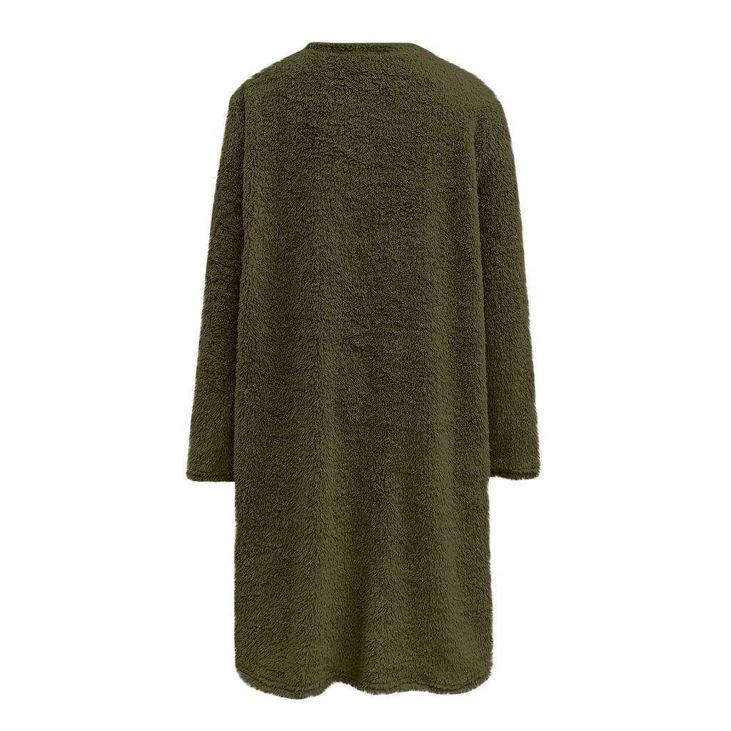 Winter Women's New Love Print Round Neck Loose Long Sleeve Pocket Plush Sweater For Women
