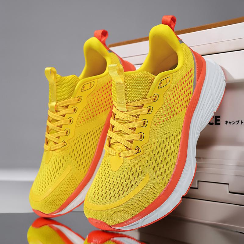 Men's Wide Fit Mesh Running Shoes with Shock-Absorbing Soles - 2026 Spring/Summer Collection