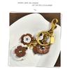 Leather Flower Charm Necklace Bag Charm Key Ring Crossbody Bag Long Flower Chain – for Women