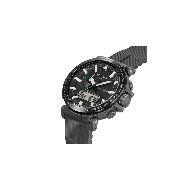 Casio PRO TREK Series-Disc Dual Display Series Outdoor Sports Six Radio Wave Large Dial Multi-function Shockproof and Waterproof Solar PRW-6621Y-1PR