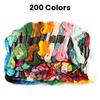 100 Pcs Floss Random Color Cross Stitch Embroidery Thread Rainbow Color Handmade Embroidery Thread for DIY Sewing