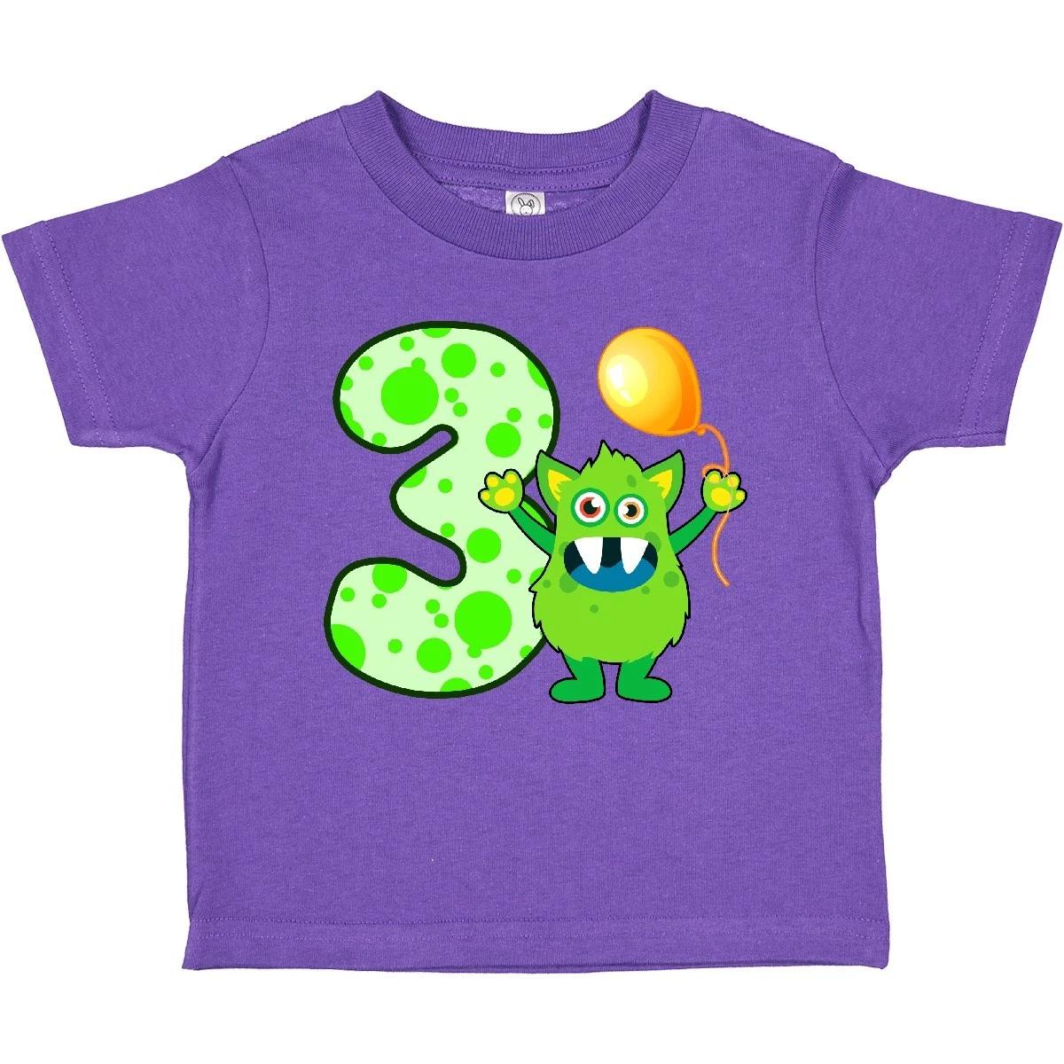 Inktastic 3rd Birthday Monster Toddler T-Shirt Child Preschooler Kid Clothing 130