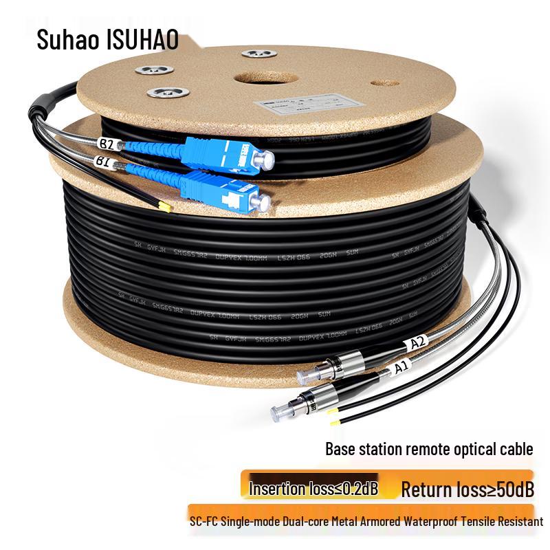 Suhao Armored Outdoor Field Single Mode Fiber Optic Patch Cable