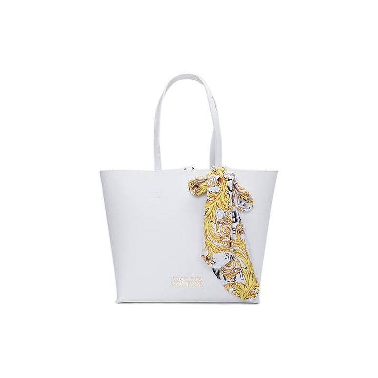 New VERSACE JEANS COUTURE Synthetic Leather Tote Bag, Shopping Bag, Handbag, Shoulder Bag Large Women's White 74VA4BAF-ZS467-003