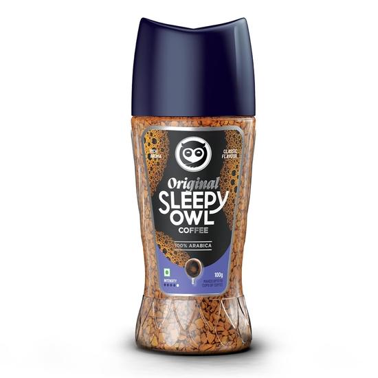 Sleepy Owl Original 100% Arabica Instant Coffee | Freeze Dried Coffee Powder - 100g | Make Café Style Hot or Cold Coffee