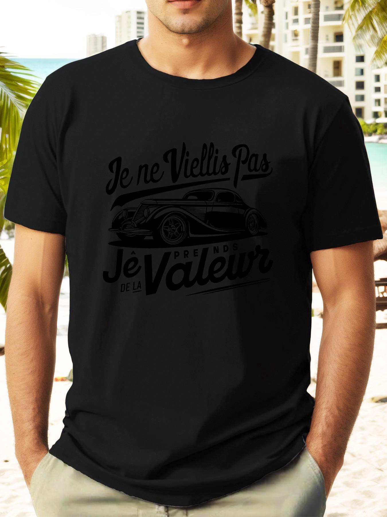 Retro Car Graphic T-shirt - Je Ne Viellis Pas Design XXL