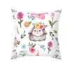 Easter Pillowcase Cartoon Print Bunny Egg Sofa Pillowcase Peach Skin Bedside Cushion