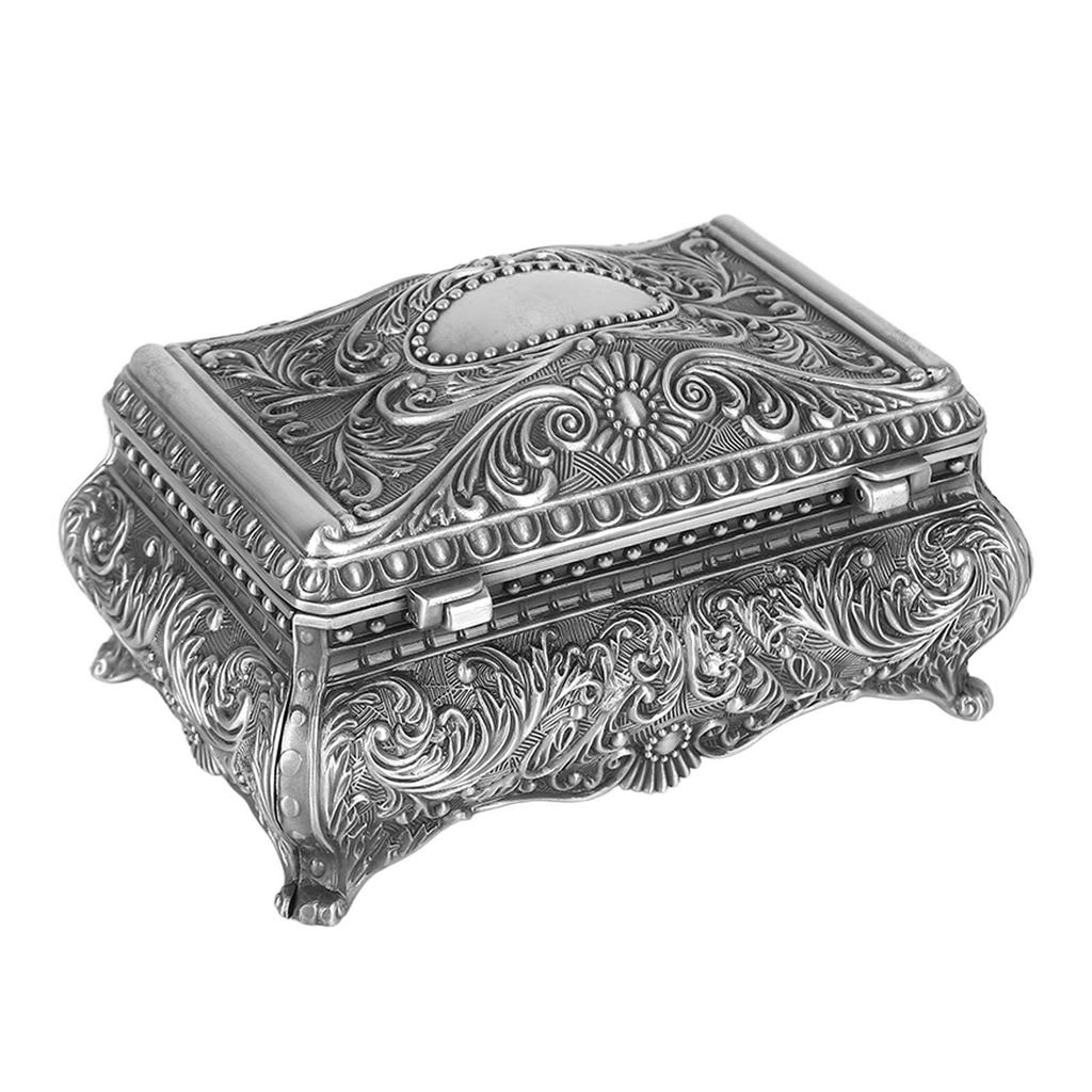 Metall Schmuckschatulle Rechteckige Aufbewahrungsbox für Schmuckstücke Vintage Schmuckschatulle für Frauen Mädchen Geburtstag Weihnachten