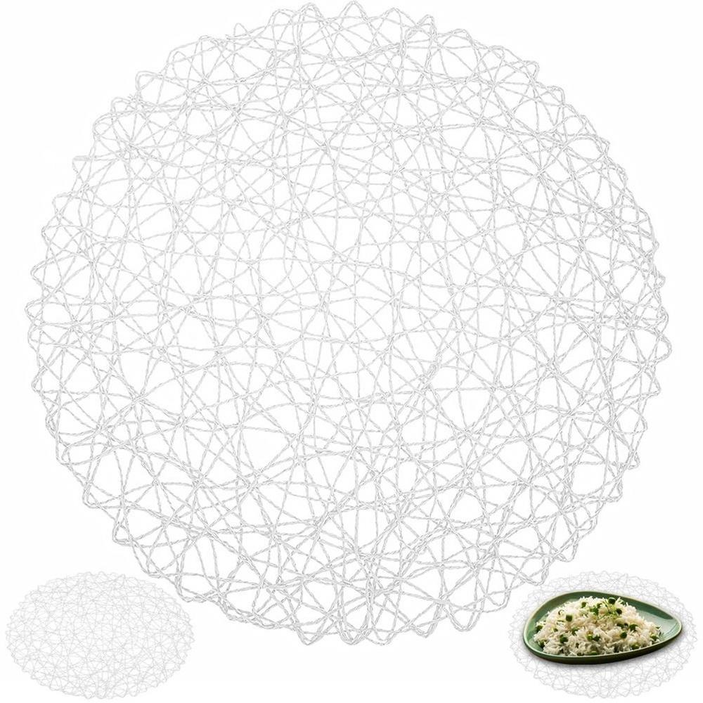 White Paper Table Mat, Round, 35 Cm
