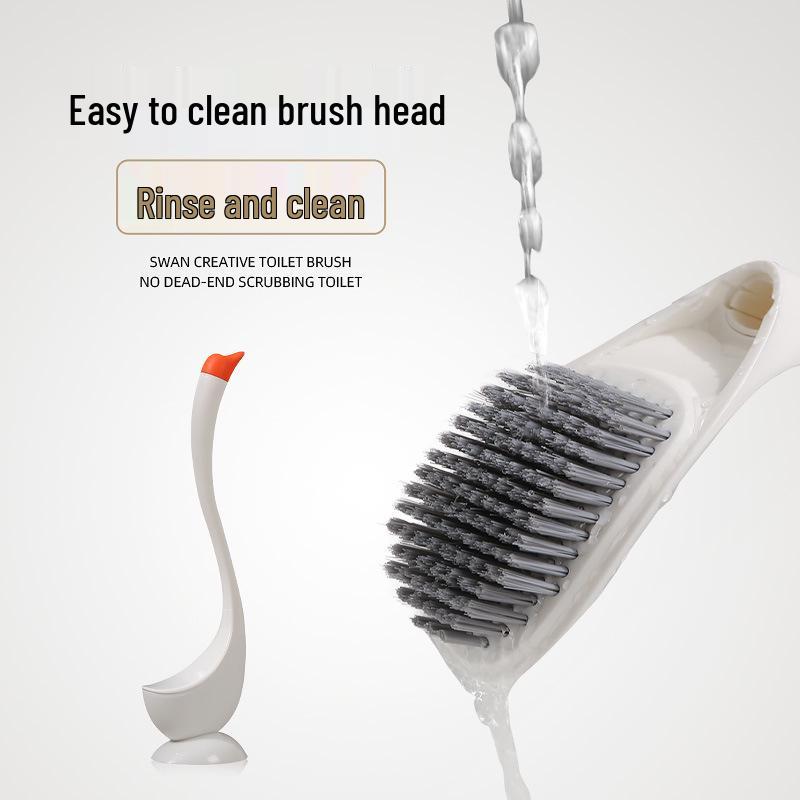 Swan Toilet Brush with Base - Fashionable Household Bathroom Cleaner for Squat Toilets