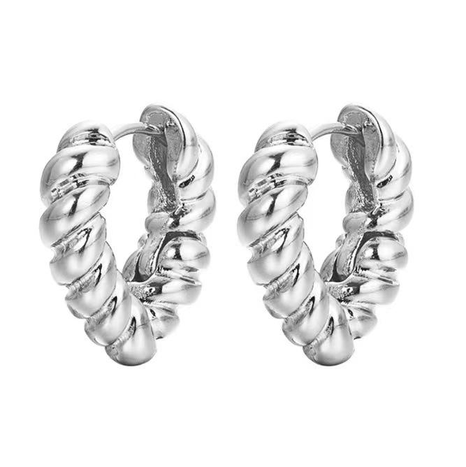 Fried Dough Twists Earrings Irregular Earrings Women's Simple Temperament Personality Design Earrings