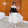 Elegant French Knit Lace Patchwork V-Neck Pearl Button Long Sleeve Cardigan