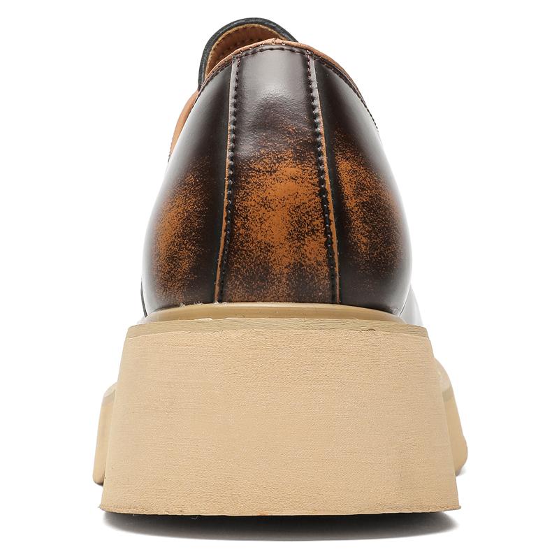 Fashion Men Leather Casual Shoes Thick Bottom Height Increase Shoes Luxury Brand Business Formal Shoes for Unisex Lace-up Dress Shoes