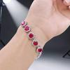 Stylish Full Diamond Sunflower Colored Treasure Bracelet Simulation Ruby Emerald Gemstone Bracelet High-End Design Jewelry