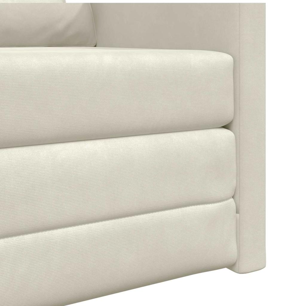 Cream Sleeper Sofa 74 x 77 x 81 cm Velvet