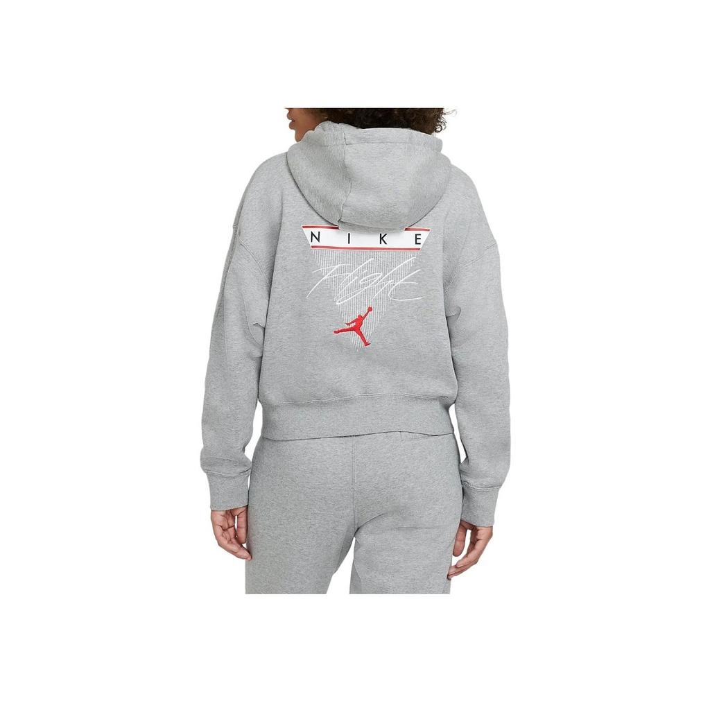 Jordan Flight Fleece Hoodie Women Tops Gray DB9067-063