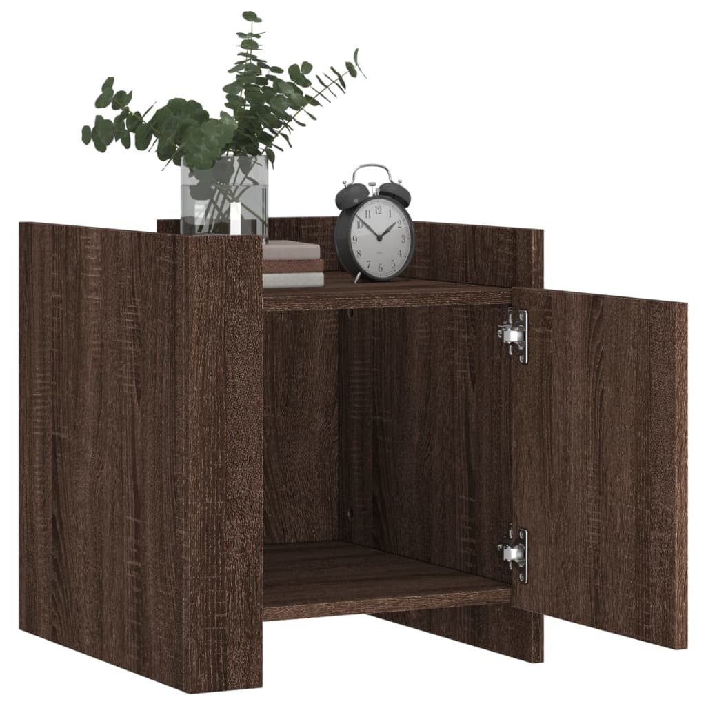 Nightstand Brown Oak Effect 45 x 50 x 50 cm Engineered Wood