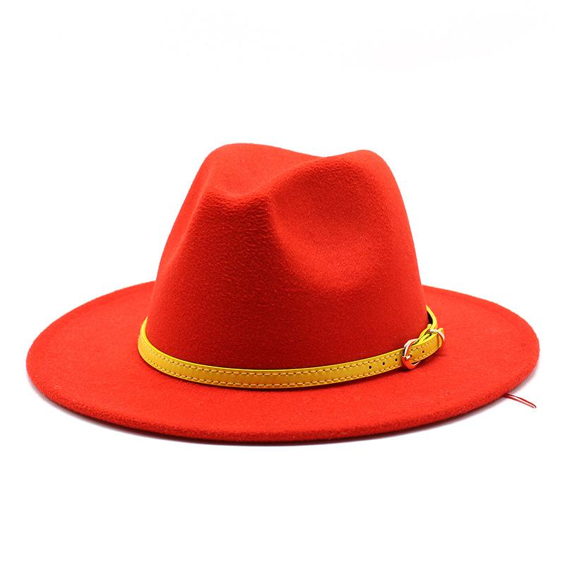 Men'S And Women'S Woolen Top Hats, Flat-Brimmed Big-Eave Hats, Jazz Hats, Felt Hats.