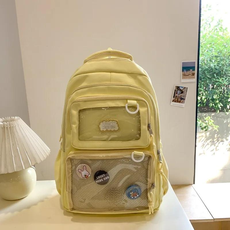 Mochila Kawaii de Estilo Japonés para Niñas Bolsa Ita Transparente para Mujeres Mochila de Gran Capacidad Mochila Escolar de Moda para Estudiante Universitario JK