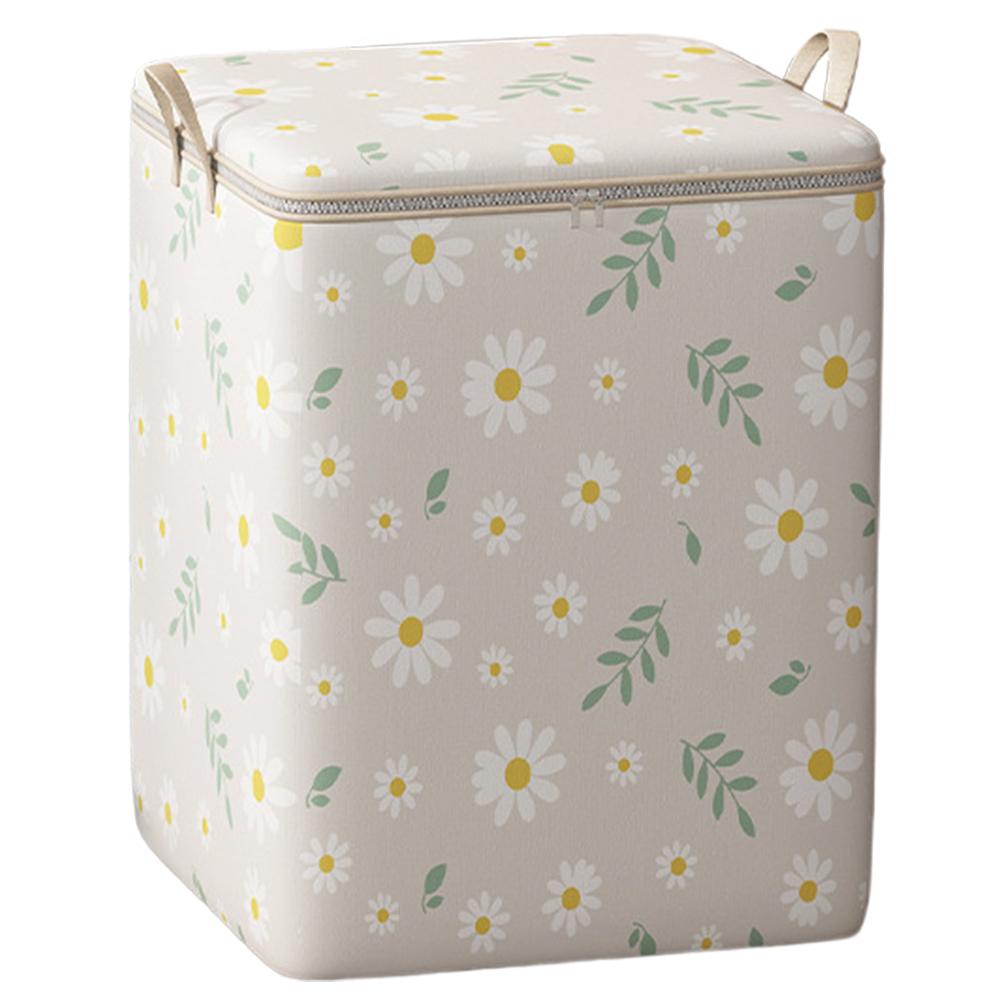 100/140/180/210L Closet Organizers Large Capacity Daisy Quilt Bins Space-Saving Stackable for Blanket Comforter Clothing Bedding